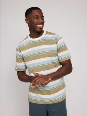 26105120_olive-multicolor_T-Shirt Streifen mazine