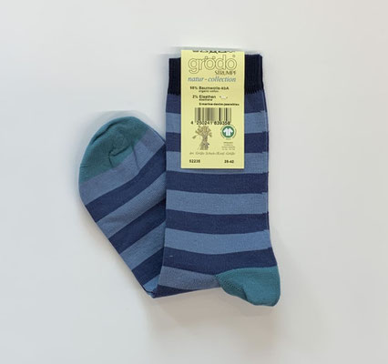 Grödo Socken Streifen blau