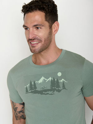 Bike-mountain-pines-guide-softsage (4) T-Shirt greenbomb Herren