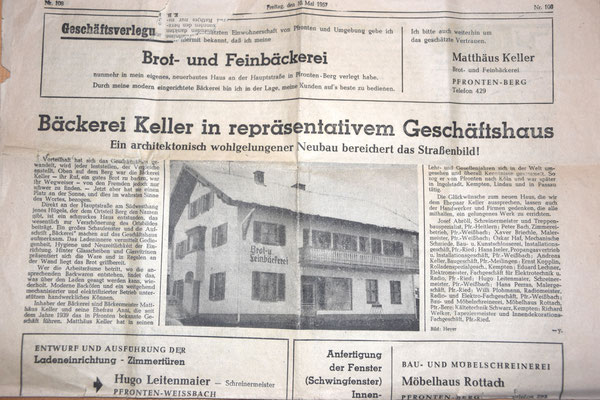 alter Zeitungsartikel aus 1957