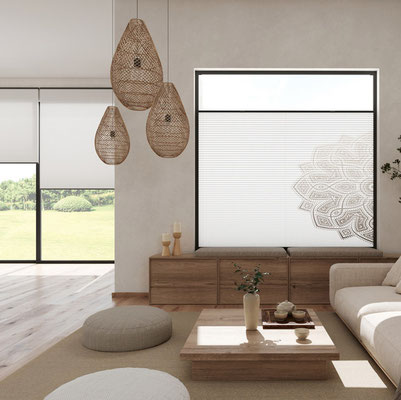 Plissee von oben und unten frei verschiebbar. Sie lassen also immer genauso viel Licht & Einblicke zu, wie du es wünschst.