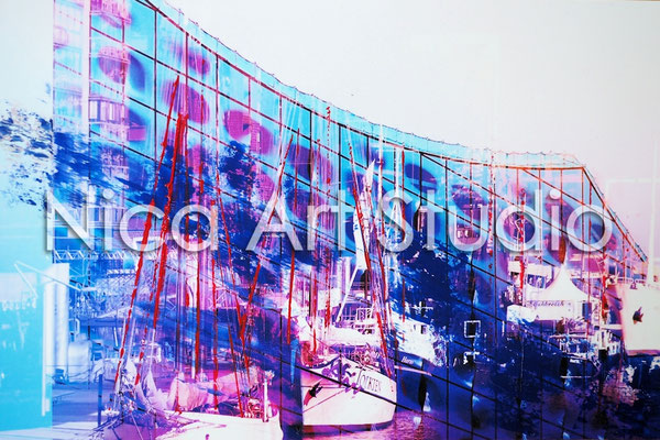 Philharmonie & Museumshafen, 2016, 30 x 20 cm, Fotografie mit Ölfarbe