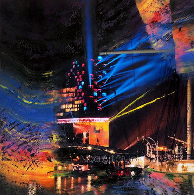Elbphilharmonie mit Farben, 2021, Druck