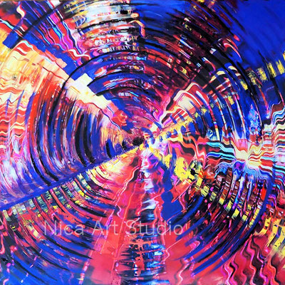 Swirled, 2019, 30 x 30 cm, Fotografie mit Ölfarbe