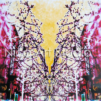 Mönckebergstraße, 2015, 20 x 20 cm, Fotografie mit Ölfarbe