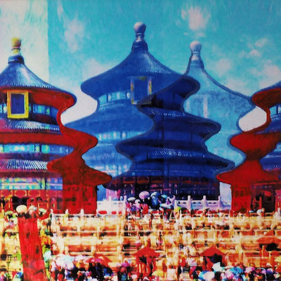 Altar of Heaven, 2022, 20 x 20 cm, photography with oil color