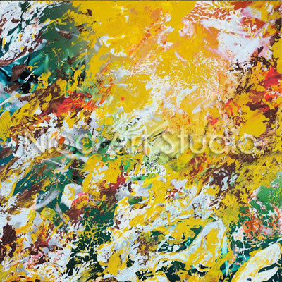 gelbe Abstraktion, 2017, 20 x 20 cm, Fotografie mit Acrylfarbe