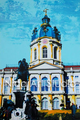 B44 Charlottenburg Castle with horserider, 2017, 20 x 30 cm, photography with oil color