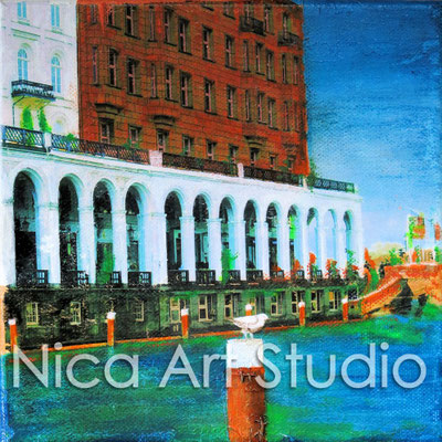 Alster Arkaden, 2015, Print (von Fotografie + Acrylmarker + Kreide)
