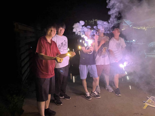 1日目BBQと花火（遊・ＹＯＵ・くぎのキャンプ村）