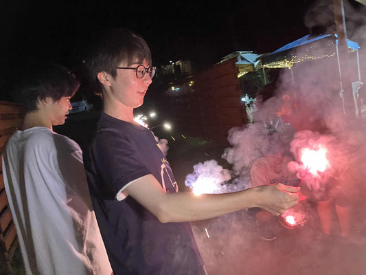 1日目BBQと花火（遊・ＹＯＵ・くぎのキャンプ村）