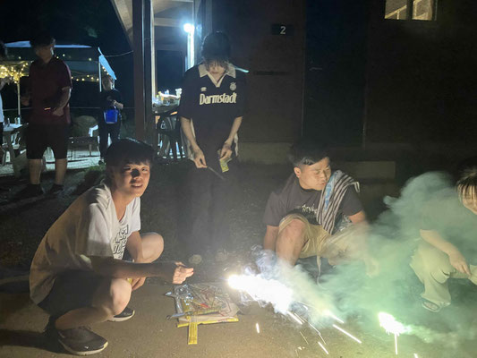 1日目BBQと花火（遊・ＹＯＵ・くぎのキャンプ村）