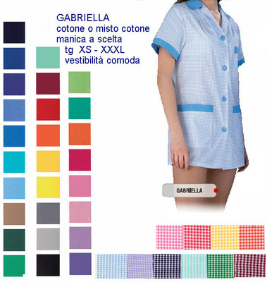 GABRIELLA casacca con cerniera manica corta o lunga. Colletto a camicia. Vestibilità sciancrata. Colori e inserti a contrasto a Tua scelta