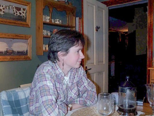 Catherine in the kitchen at Huxley's