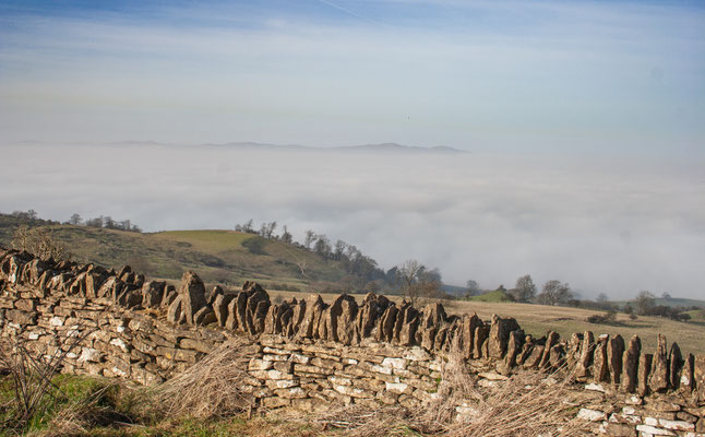 Frosty start on Bredon Walk (Malverns in background)