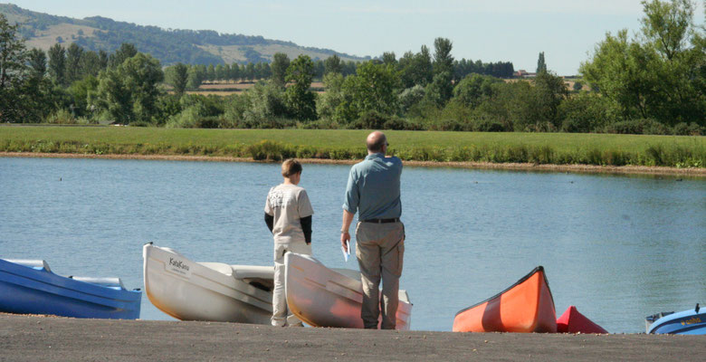 Ben comes to stay - canoeing at Aztec Water Sports, Lower Moor