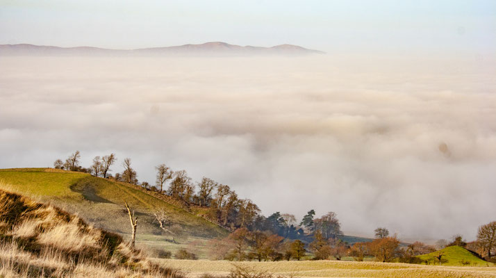 Frosty start on Bredon Walk (Malverns in background)