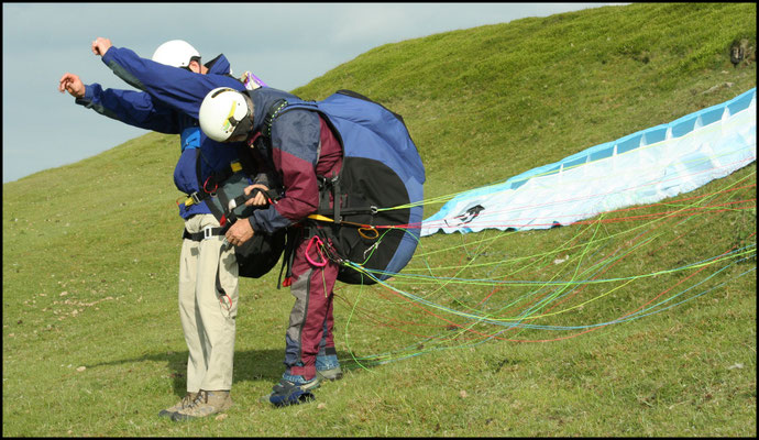 Paragliding above Abergavenny (50th birthday treat)