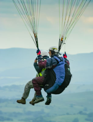 Paragliding above Abergavenny (50th birthday treat)