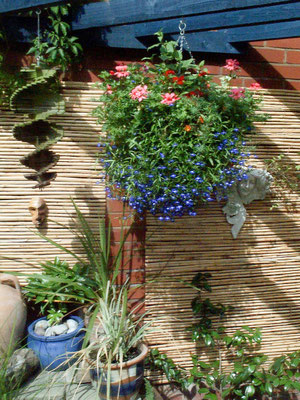 Huxleys Barn: ornamental pond (at the back)