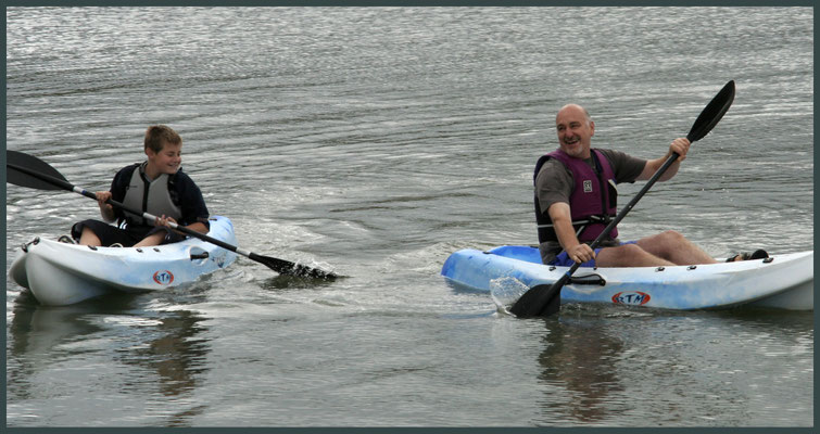 Ben comes to stay - canoeing at Aztec Water Sports, Lower Moor