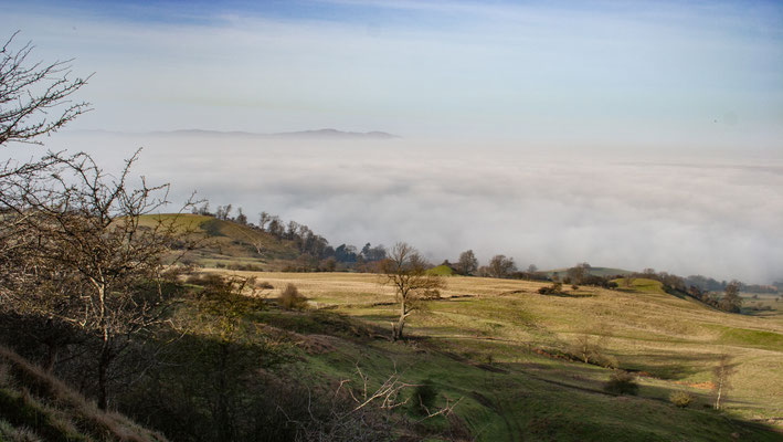 Frosty start on Bredon Walk (Malverns in background)