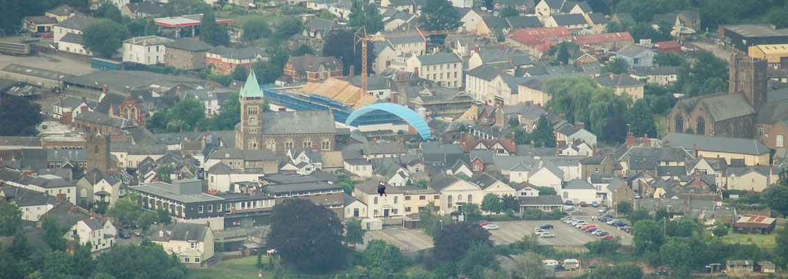 Paragliding above Abergavenny (50th birthday treat)