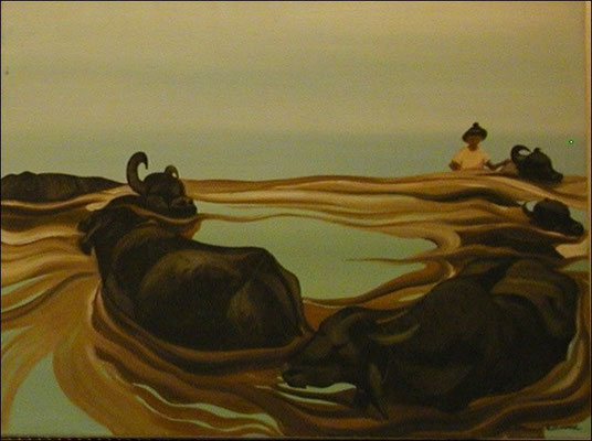 (Wasserbüffel) (50 x 40 cm)