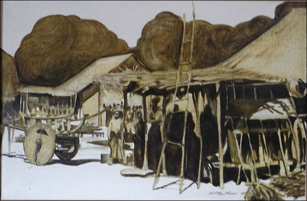 (Markt) (60 x 40 cm) gerahmt