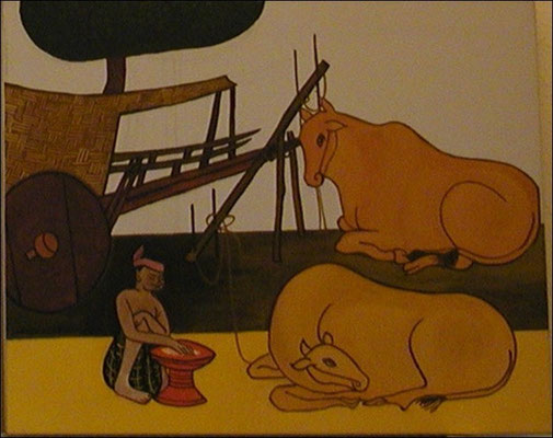 (Liegende Kühe) (ca. 45 x 30 cm)