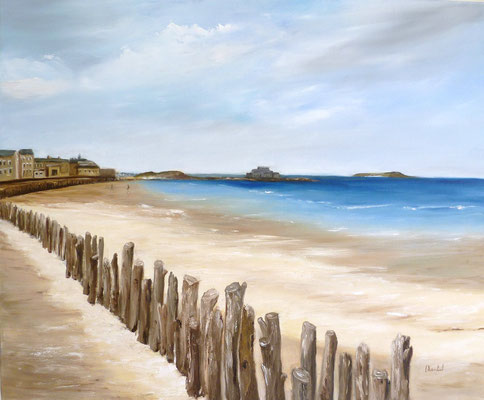 Saint Malo, d'après photo, huile  46x38