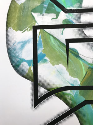 Ein Detail des Irisdruck.