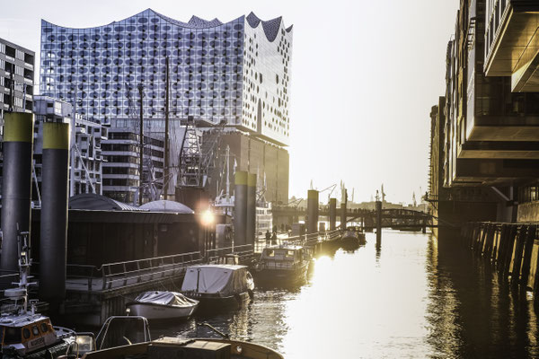 Die Elbphilharmonie in Hamburg an der Elbe