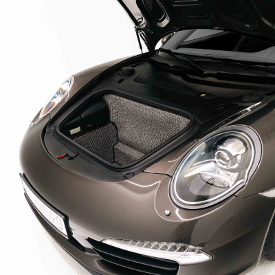991 981 - 911, Boxster, Cayman Trunk Mat Liner (2011-2018) - Black-Grey Houndstooth Kofferraummatte Porsche 911