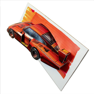 Autolegenden MOBY DICK 3D SKETCH - PAPERCRAFT CAR SCULPTURE - 1:8 Papier Paper