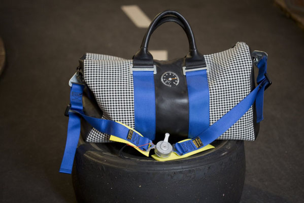 Milly Tasche Pepita Schwarz Racing Belt Blau Porsche 911 Aircooled Luftgekühlt Bag