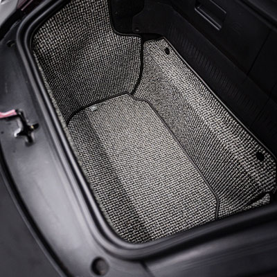 Kofferraummatte Watercooled 997 987 - 911, Boxster, Cayman Kofferraummatte 2005-2012 - Schwarz-grau-Houndstooth Pepita Porsche 91