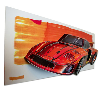 Autolegenden MOBY DICK 3D SKETCH - PAPERCRAFT CAR SCULPTURE - 1:8 Papier Paper