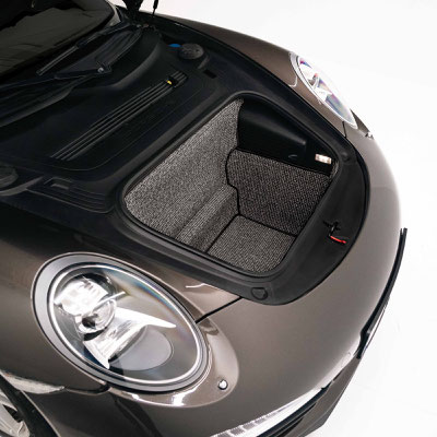 991 981 - 911, Boxster, Cayman Trunk Mat Liner (2011-2018) - Black-Grey Houndstooth Kofferraummatte Porsche 911