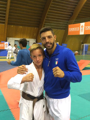 Matteo con il campione Europeo Nello Maestri - 2015 Bardonecchia