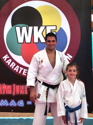 Francesca con il campione del Mondo Luca Valdesi - 2015 WKF Croazia