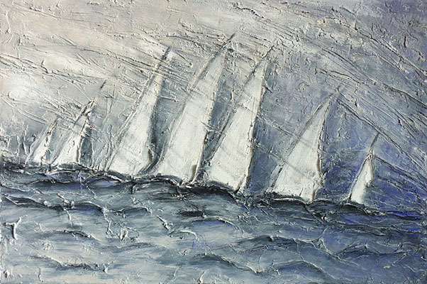 Regatta, 60 x 40 cm, Acryl/ Mischtechnik (verkauft)