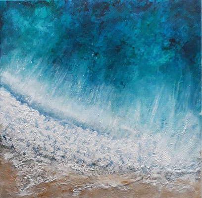 Brandung lV, 60 x 60 cm, Acryl/ Mischtechnik