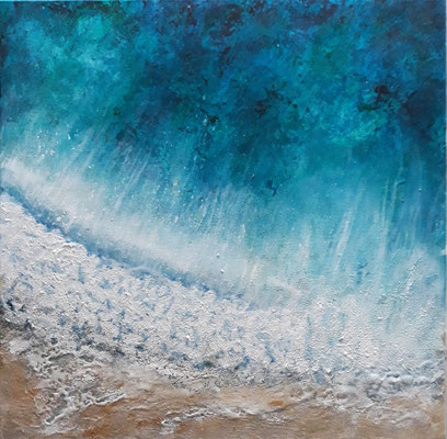 Brandung lV, 60 x 60 cm, Acryl/ Mischtechnik