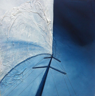 Segel l, 50 x 50 cm, Acryl/ Mischtechnik