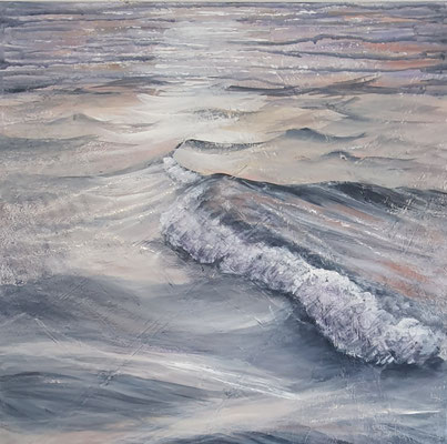 Elbewasser IIII, 50 x 50, Acryl/ Mischtechnik