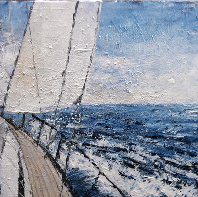 Am Wind, 40 x 40 cm, Acryl/ Mischtechnik (verkauft)