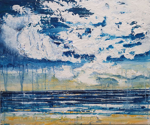 Kurzer Schauer, 60 x 50, Acryl/ Mischtechnik