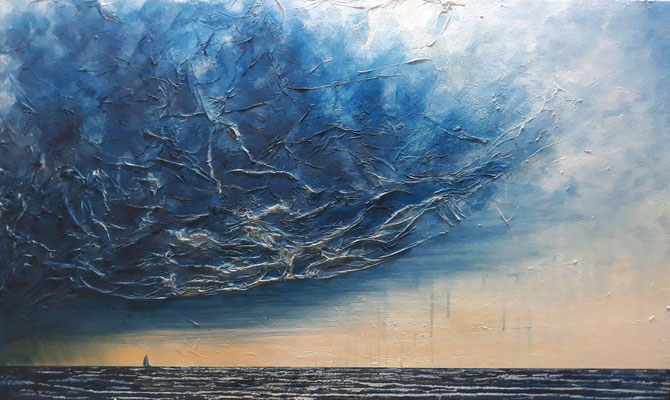 Abendstimmung, 100 x 60 cm, Acryl/ Mischtechnik
