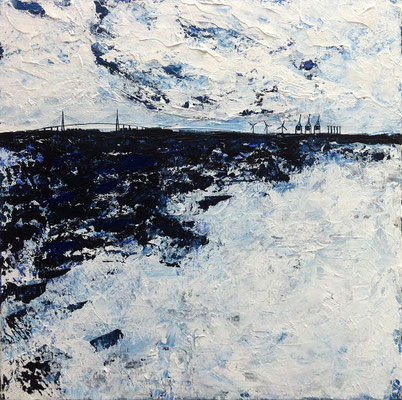 Elbe l, 50 x 50 cm, Acryl/ Mischtechnik (verkauft)